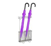 Relaxdays Regenschirmständer aus Metall Portaombrelli in Acciaio, Contenitore per Bastoni e Ombrelli, 54 x 30,5 x 15 cm, Design Moderno, Argentato