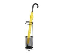 Relaxdays Portaombrelli in Acciaio Contenitore per Bastoni e Ombrelli HxD 52,5x16 cm Nero
