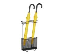 Relaxdays Regenschirmständer aus Metall Portaombrelli in Acciaio, Contenitore per Bastoni e Ombrelli, 54 x 30,5 x 15 cm, Design Moderno, Nero