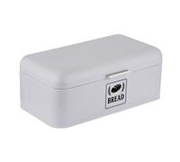 Relaxdays Cassetta Portapane con Coperchio, HLP: 17x42x24 cm, Contenitore Porta Pane, Salvafreschezza, Metallo, Grigio