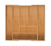 Relaxdays Portaposate Cassetto, Regolabile, Estendibile in Bambù, HLP 5x33,5-49,5x44,5 cm cm, Organizer, Legno Naturale
