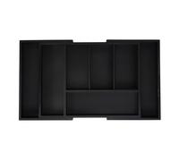 Portaposate da cassetto Organizer per utensili 5 scomparti Nero opaco Bambù