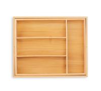 Relaxdays Portaposate da Cassetto Allungabile, in Bambù, HLP 5x29-47,5x35,5 cm, 4-6 Scomparti, Organizer Cucina, Marrone