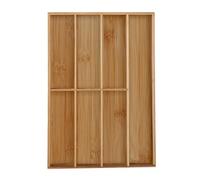 Relaxdays Portaposate da Cassetto, bambù, 7 Scomparti, Divisore Posate e Utensili da Cucina, 4,5x30,5x44,5 cm, Naturale