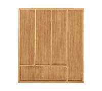 Relaxdays Portaposate da Cassetto in bambù, 5 Scomparti, Divisore Posate & Utensili da Cucina, 5 x 30 x 34 cm, Naturale