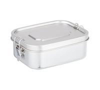 Relaxdays Contenitore per Il Pranzo Acciaio Inox, Portapranzo Ermetico, Lunchbox per Bambini e Adulti, Ufficio e Scuola, 1L, Argentato, 1 L