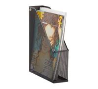 Relaxdays Portariviste Scrivania per Documenti Ufficio, Occhielli Fissaggio a Parete, Metallo, Nero, A4-C4