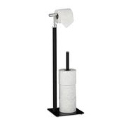 Portacarta igienica piantana bagno rotoli di scorta wc autoportante acciaio nero