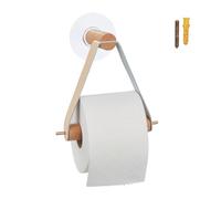 Relaxdays Portarotolo appeso in legno per il bagno