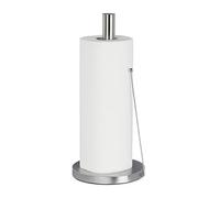 Relaxdays Portarotolo da cucina in acciaio inossidabile, portarotolo da appoggio, per la cucina, HxP 33 x 15 cm, argento, 1 pezzo
