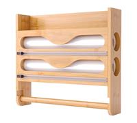 Portarotolo da parete Portarotolo per cucina con taglierina in bambù 3 in 1