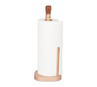 Relaxdays Portarotolo da Cucina, Porta Rotolone, Ferma Carta Assorbente, HLP: 35 x 13 x 13 cm, Legno, Marrone Naturale