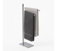 Relaxdays Portasciugamani a 2 Bracci Mobili, Piantana Bagno, HLP: 78,5x33,5x14 cm, Porta Asciugamani in Metallo, Argento