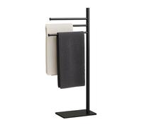 Relaxdays Piantana porta asciugamani 3 bracci 83x33,5x14 cm Metallo Nero 75% Acciaio Inox