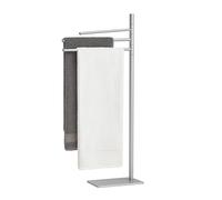 Relaxdays Portasciugamani a 3 Bracci Mobili, Piantana Bagno, HLP: 83x33,5x14 cm, Porta Asciugamani in Metallo, Argento, Ferro, Acciaio Inox, Gommapiuma