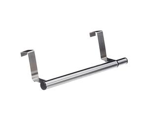 Relaxdays Portasciugamani, Asta Allungabile, da Appendere, per Porte e Ante, L: max. 40 cm, in Acciaio Inox, Argentato