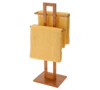 Relaxdays Portasciugamani Autoportante, bambù, Aste 37 x 25 x 85 cm, Marrone -