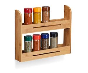 Relaxdays Portaspazie, Organizer per Erbe Aromatiche, in bambù, Espositore da Cucina, HLP 26x31x6 cm, Legno Naturale, Holz, Brown, 26 x 31 x 6 cm