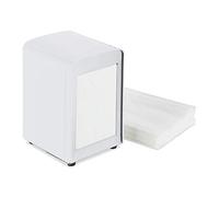 Relaxdays Portatovaglioli da Bar, retrò, Salviette Piccole, per Gelaterie, caffè, Bistro, HxLxP: 15x9,5x11, Bianco