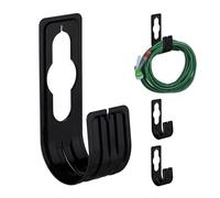 Set4 Portatubi Supporti Tubi 30 m Giardino Parete Rubinetto 22x7,5x10 cm Nero