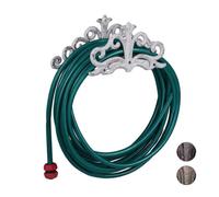 Relaxdays Portatubo da Parete, Stile Antico, per Giardino e Pergolato, Supporto per Tubo Ghisa, HLP 15x36x15 cm, Bianco