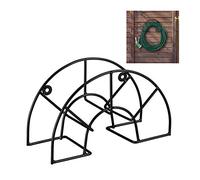 Relaxdays Portatubo da Parete, Tubi da 45 m 5/8", Supporto da Giardino, da Muro Rotondo in Acciaio, Avvolgitubo, Nero