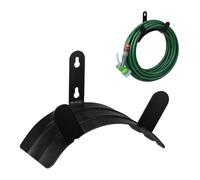 Relaxdays Portatubo da Parete, per Tubi per Irrigazione da 45m con Spessi 5/8'', Supporto da Giardino Salvaspazio, Nero