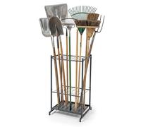 Relaxdays portautensili da giardino per 35 attrezzi, garage, capanno, robusto, compatto, acciaio, antracite