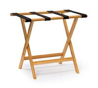 Relaxdays Portavaligie in Bambù, Reggivaligie Pieghevole, per Bagagli e Valigie 2 Ripiani, HLP: 50x60x37,5 cm, Naturale
