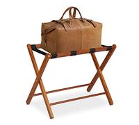 Relaxdays Kofferständer Holz klappbar Portavaligie Pieghevole in Legno, HxLxP: 54,5 x 66 x 44 cm, per Borsoni e Bagagli, Hotel e Camera, Naturale, 1 pz