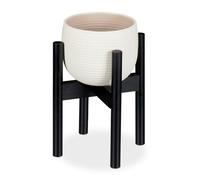 Relaxdays Portavasi regolabile in bambù nero