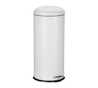 Relaxdays Poubelle de Cuisine Pattumiera da Cucina, capacità: 30 Litri, Coperchio, Pedale, Manico, Anche per Ufficio, Bianco, 90% Ferro 10% plastica, 68 x 28 x 32 cm