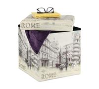 Relaxdays Pouf contenitore con stampa di città