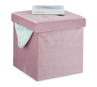 Pouf contenitore per sedersi Cubo portaoggetti Baule da salotto 300 kg Velluto
