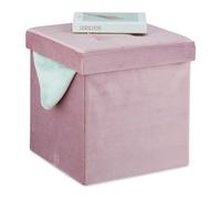 Relaxdays Pouf contenitore per sedersi in rosa