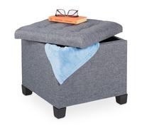 Pouf contenitore quadrato in grigio Sgabello imbottito 150 kg Pouf contenitore