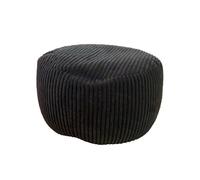 Relaxdays Pouf, cord, HxD: 35 x 50 cm, imbottitura in polistirolo, cuscino rotondo da terra, sgabello, pouf, nero