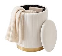 Relaxdays Pouf in velluto con spazio per riporre