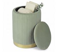 Relaxdays Pouf in velluto con spazio per riporre