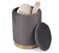 Relaxdays Pouf in velluto con spazio per riporre