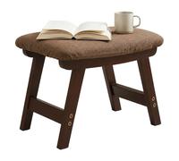 Relaxdays Pouf legno e lino