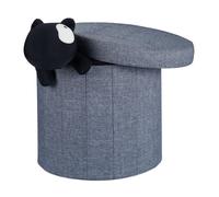 Relaxdays Pouf rotondo con contenitore taglia L