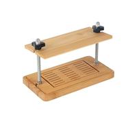 Relaxdays pressa per Tofu, bambù e Acciaio Inox, vegana con, Marrone Chiaro | Vaschetta HxLxP: 17,5 x 25,5 x 14 cm