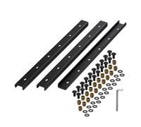 Relaxdays Profili Forma a U di Rinforzo per Piano Tavolo in Legno, Set 3 Listelli da 3mm, 60 cm, Acciaio, Metallo, Nero