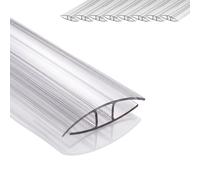 Relaxdays Profilo H per lastre alveolari 9 pz, 4-6mm, 121cm, Traspirante, UV e Esterno