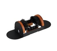 Relaxdays Pulisci Scarpe Ingresso con 3 Spazzole, Pulizia Sneaker e Suola Stivali, Tappetino Esterni, Setole, Marrone, 40% Ferro, 12x47x15,5 cm