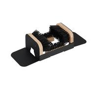 Relaxdays Pulisci Scarpe Ingresso con 3 Spazzole, Pulizia Sneaker e Suola Stivali, Tappetino Esterni, Setole, Beige, Nero, Marrone Chiaro, 11x23x15,5 cm