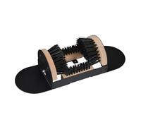Relaxdays Pulisci Scarpe Ingresso con Spazzole 3 Lati, Pulizia Sneaker e Suola Stivali, Tappetino da Esterni, Setole, Nero, Marrone Chiaro, 11,5x23x15 cm