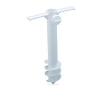 Puntale reggi ferma ombrellone trivella vite campeggio giardino plastica bianco