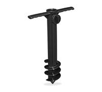 Relaxdays Puntale Reggiombrellone e Stendini, Trivella, da Infilare e Avvitare, Aste Fino a 19-32 mm, Plastica ABS, Nero, 37,5 x 23,5 x 7,5 cm